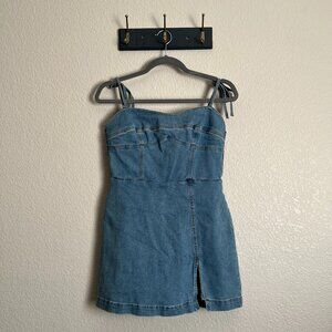 HYFVE Babydoll Y2K Smocked Mini Denim Dress Women's S Bratz Dress Stretch EUC!